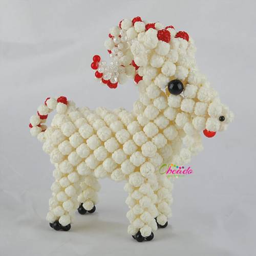 Goat Shape Beaded Animal Figurine 1