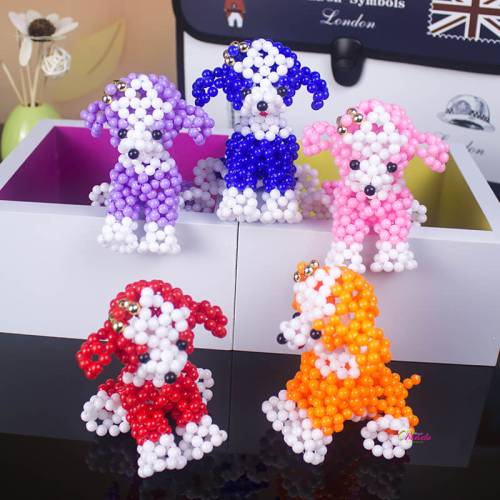 Small Poodle Dog Beaded Animal Figurine 1