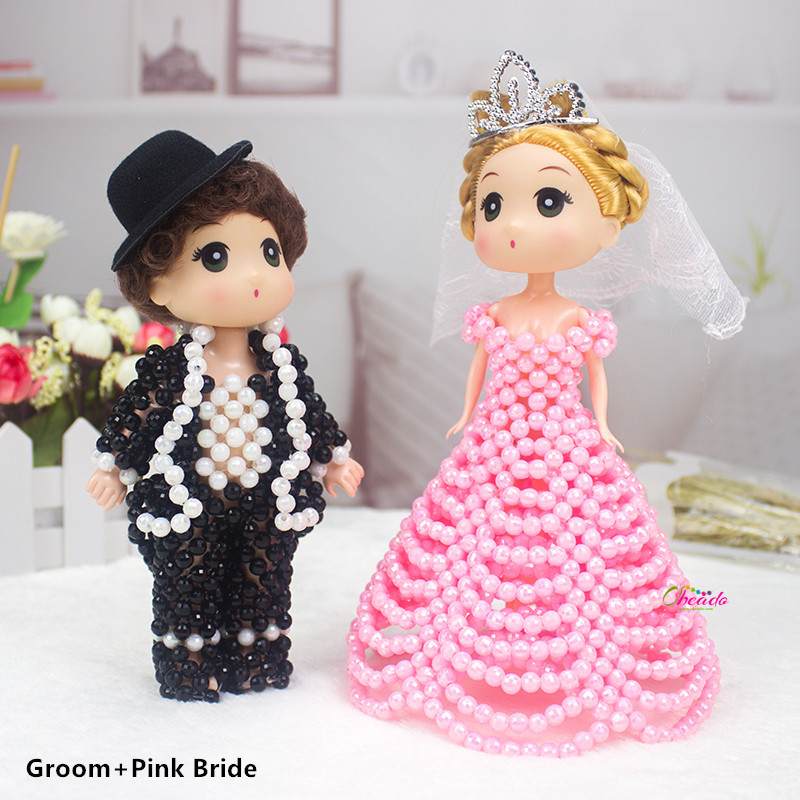 Beaded Bride and Groom Wedding Figurine - Image 3