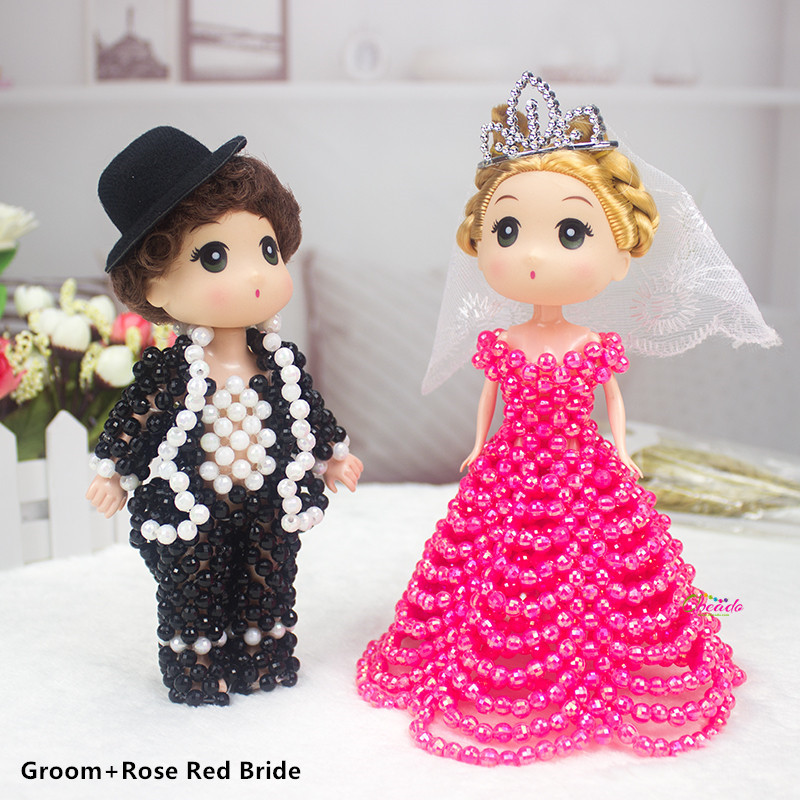 Beaded Bride and Groom Wedding Figurine - Image 4