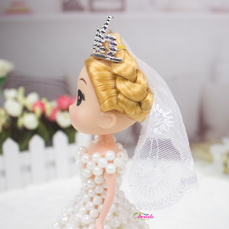 Beaded Bride and Groom Wedding Figurine - Image 8
