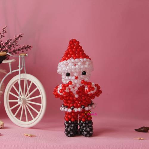 Beaded Christmas Santa Claus Ornament 1