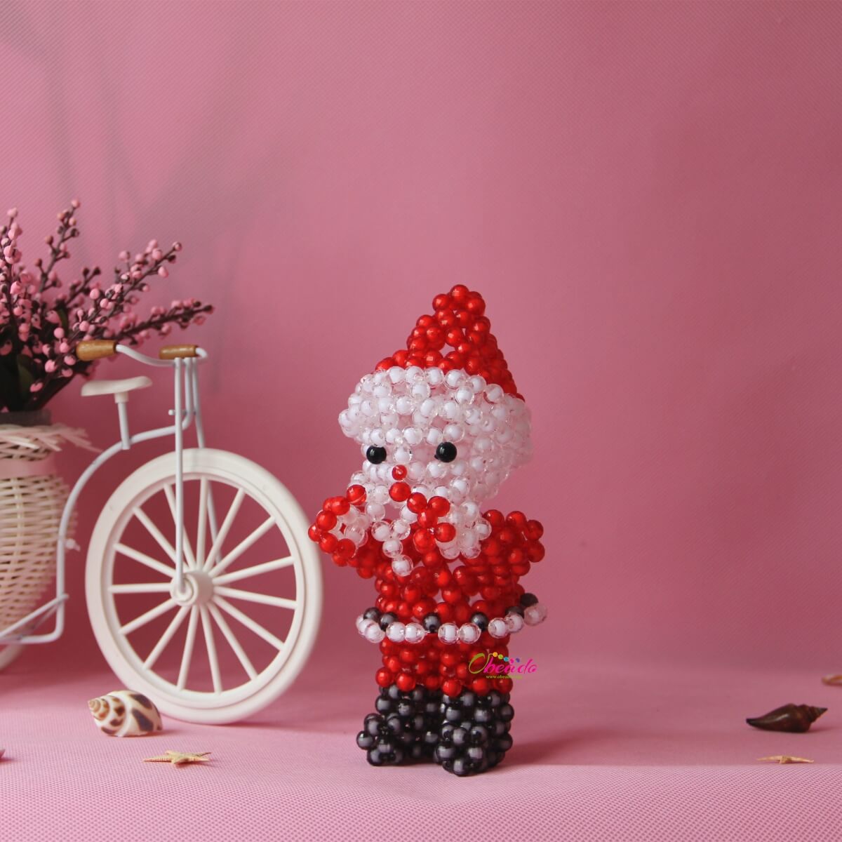 Beaded Christmas Santa Claus Ornament - Image 3