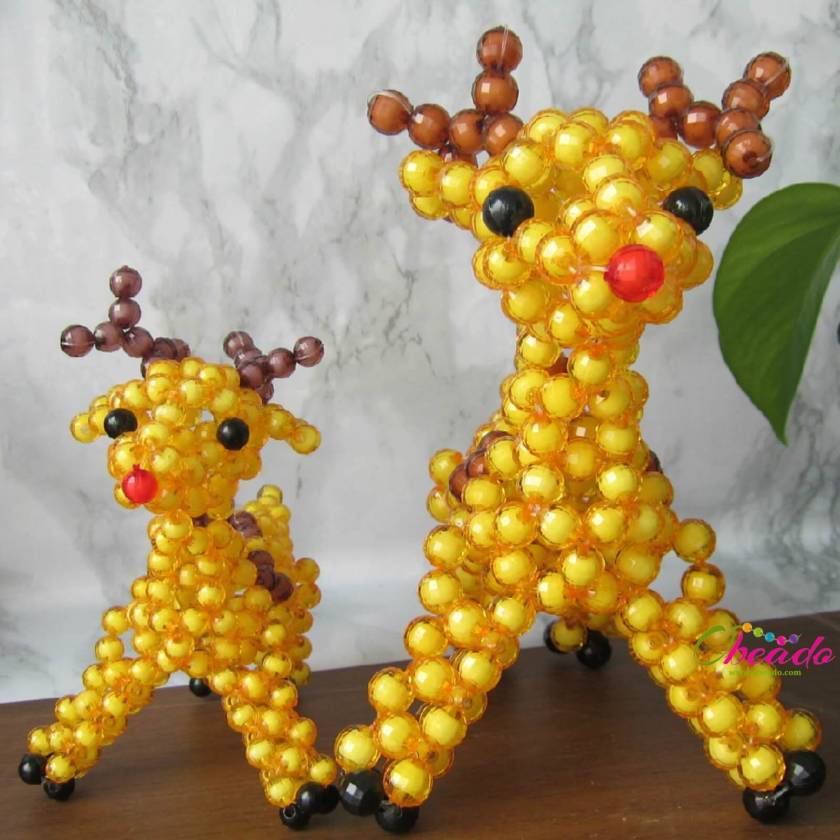 Beaded Deer Ornament Christmas Craft 1