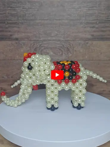 Elephant Shape Beaded Animal Figurine - Cover