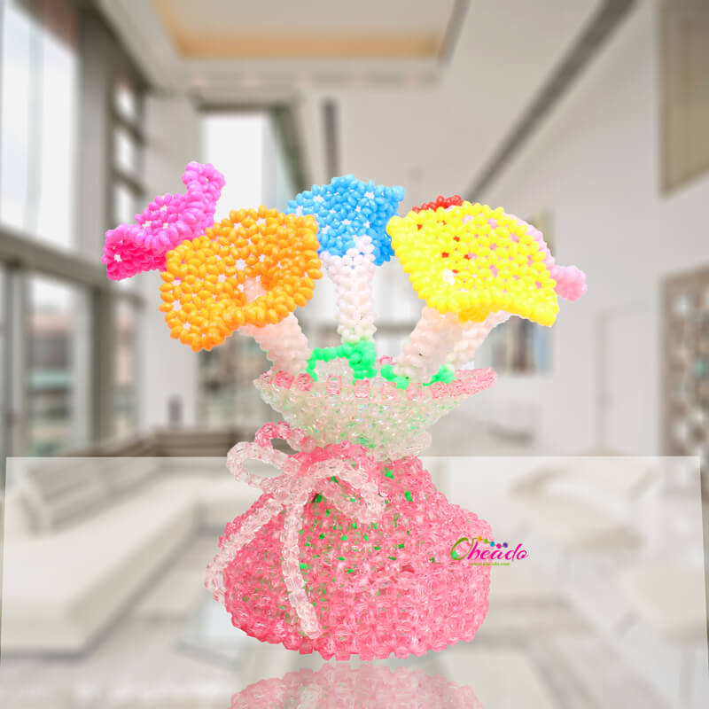 Morning Glory Flower Handmade Beaded Craft - Image 7