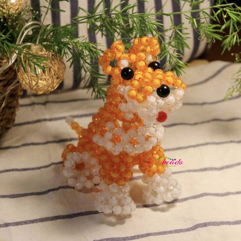 Schnauzer Shape Beaded Animal Figurine 1