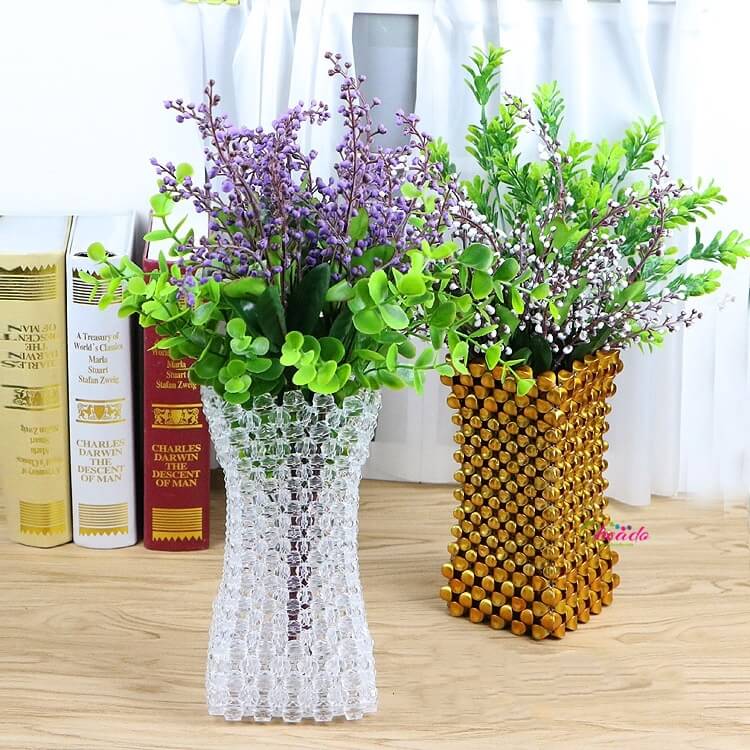 Beaded Flower Vase Office Décor 1