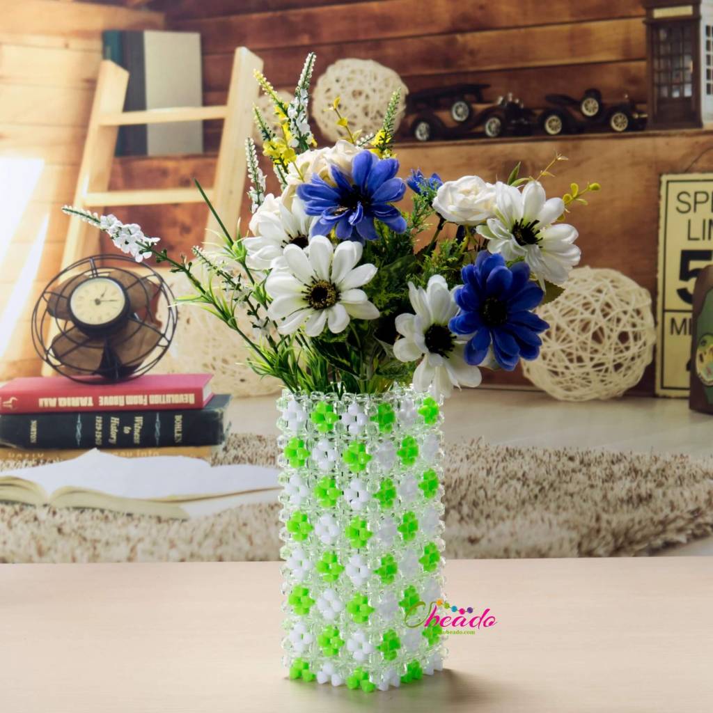 Cuboid Decorative Beaded Vase 1