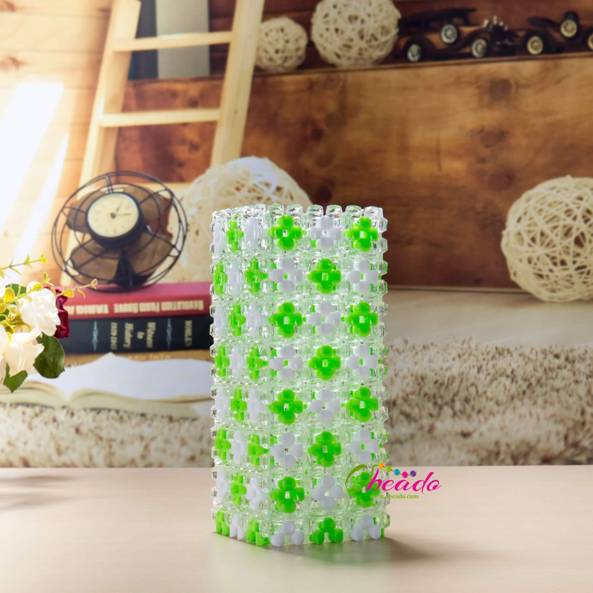 Cuboid Decorative Beaded Vase - Image 2