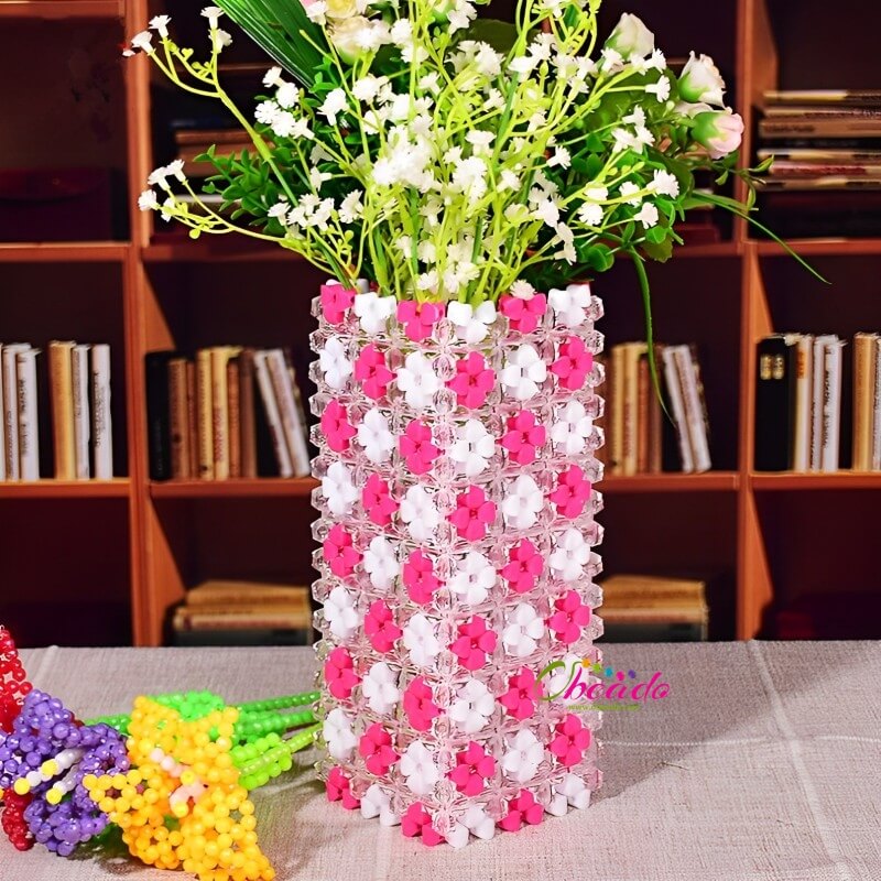 Cuboid Decorative Beaded Vase - Image 6