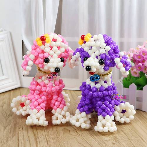 Poodle Shape Beaded Animal Figurine 1