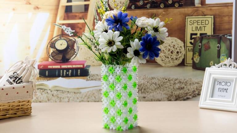 beaded vase