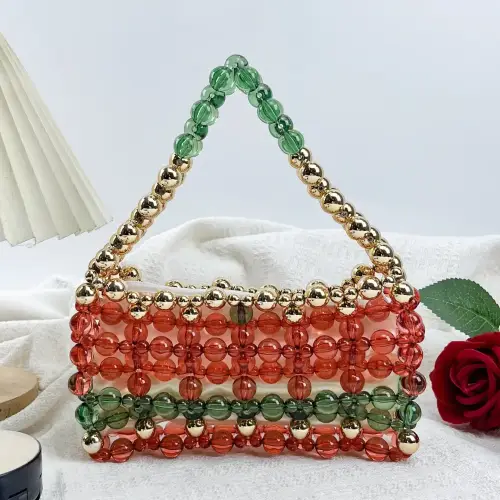 Acrylic Bead Bag with Handle 1 - Obeado