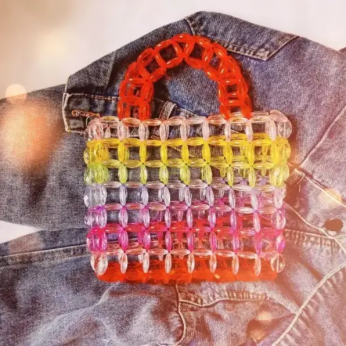 Colorful Bag Made of Crystal Beads 1 - Obeado