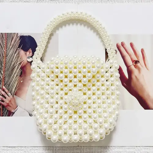 Pearl Bead Bag with Handle 1 - Obeado