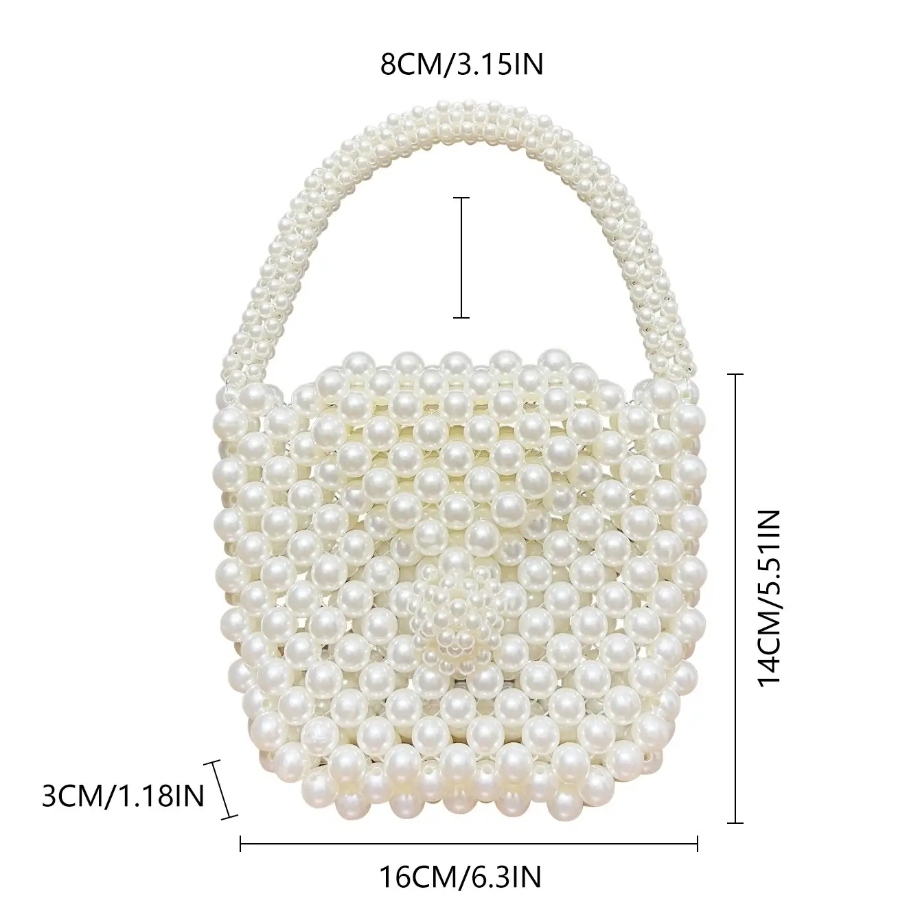 Pearl Bead Bag with Handle for Sale - Image 4