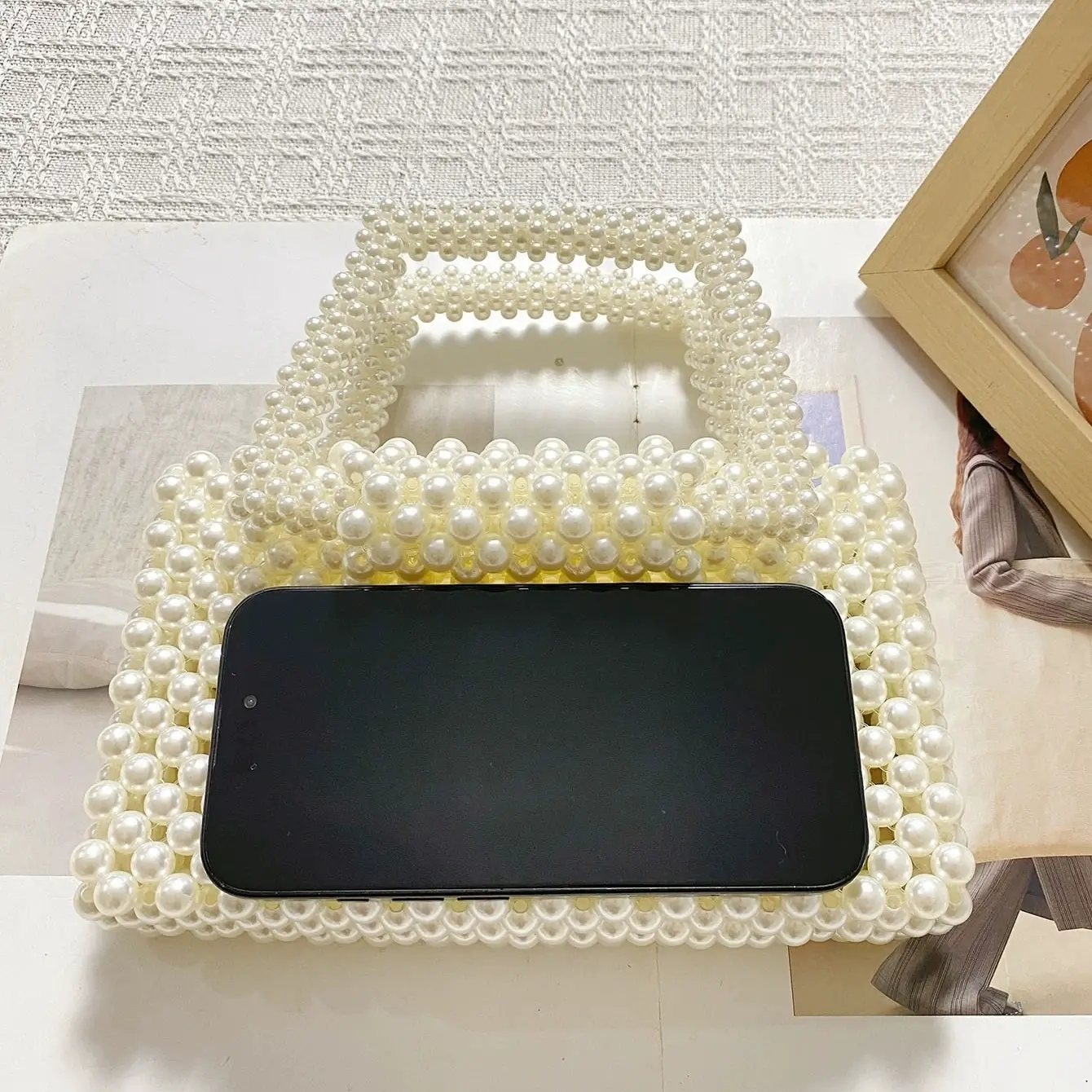 OEM Pearl Wedding Handbag for Sale - Image 4