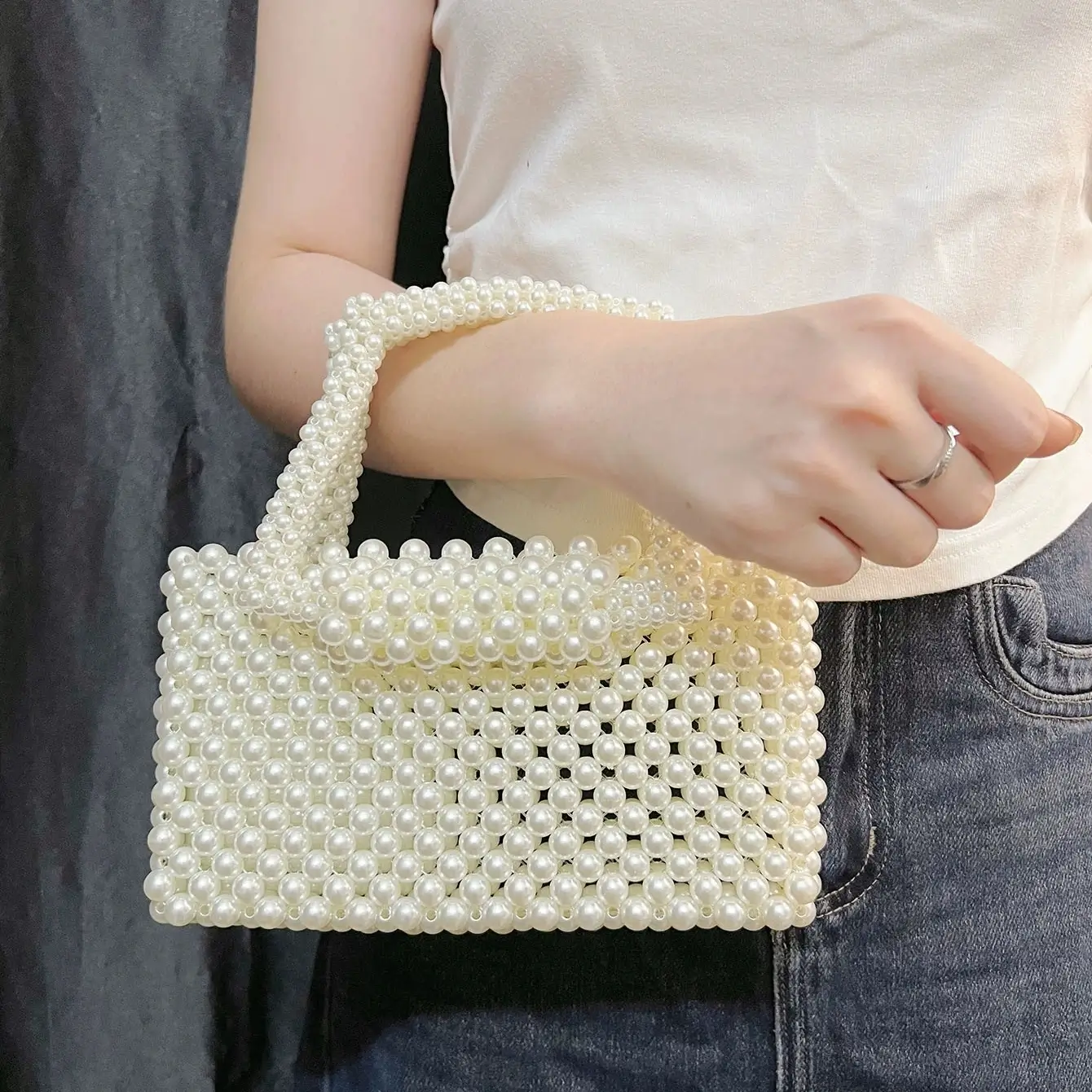 OEM Pearl Wedding Handbag for Sale - Image 5