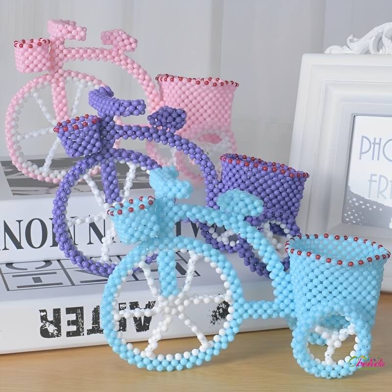 Bicycle Pen Holder Beaded Home Decor - Image 11
