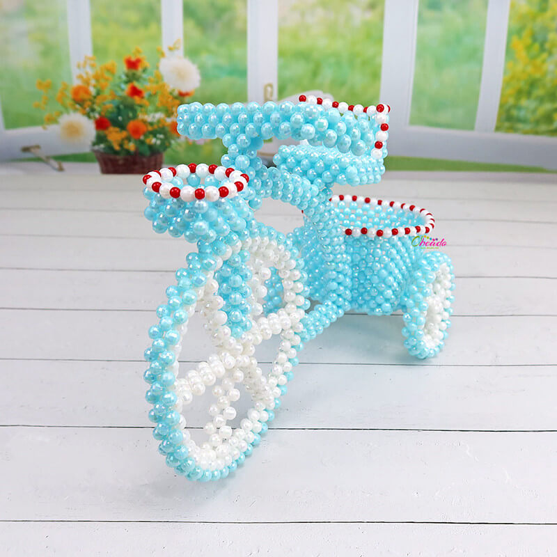 Bicycle Pen Holder Beaded Home Decor - Image 4