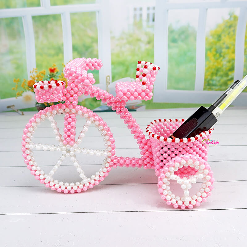 Bicycle Pen Holder Beaded Home Decor - Image 6