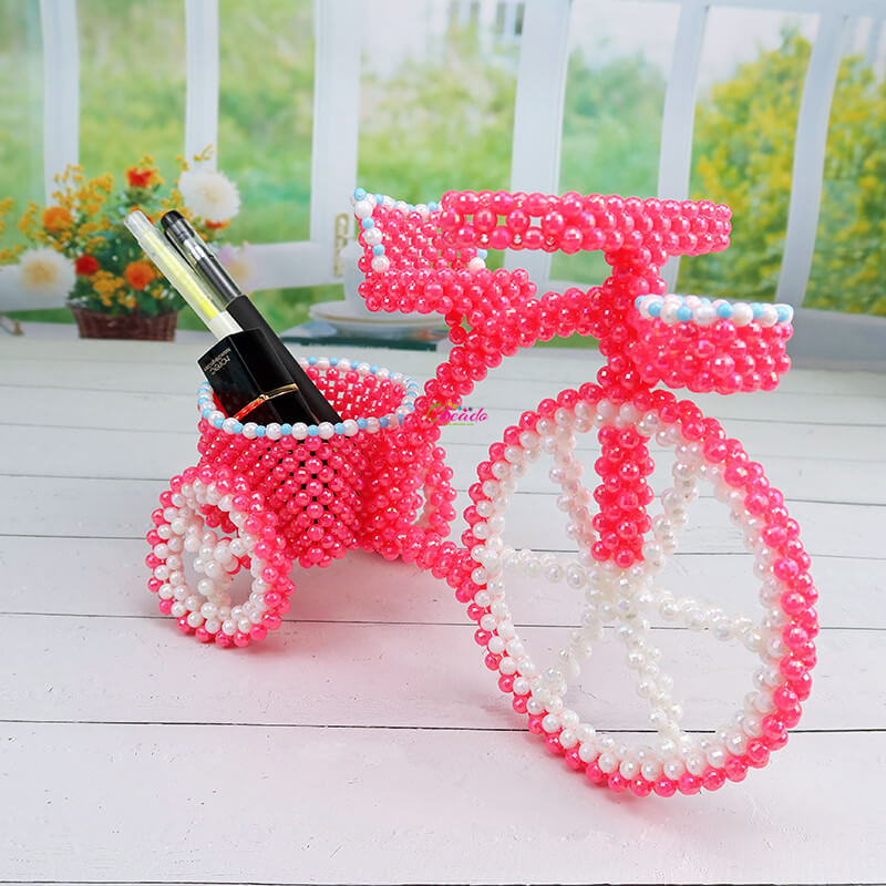 Bicycle Pen Holder Beaded Home Decor - Image 8
