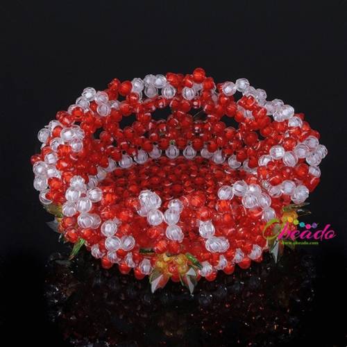 Flower Basket Candy Tray Beaded Home Decor