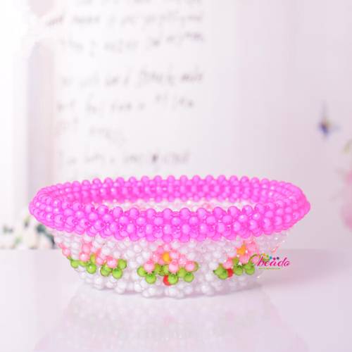 Peach Candy Tray Beaded Home Decor