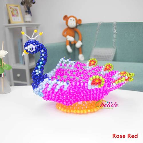Peacock Candy Tray Beaded Home Decor 1
