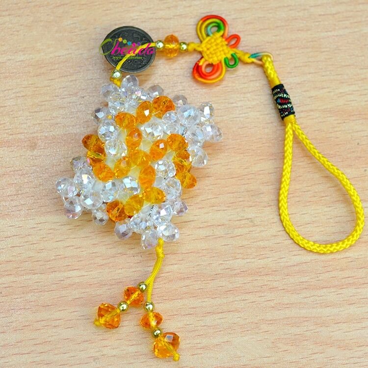 Flower Car Pendant Handmade Beaded Craft 1
