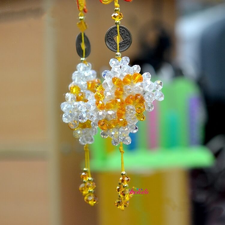 Flower Car Pendant Handmade Beaded Craft - Image 2