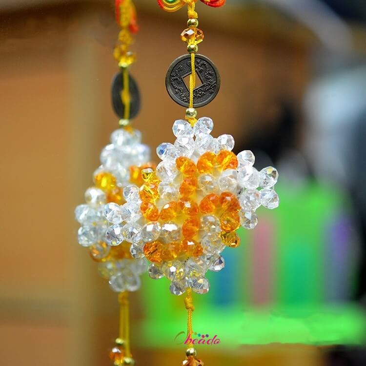 Flower Car Pendant Handmade Beaded Craft - Image 4