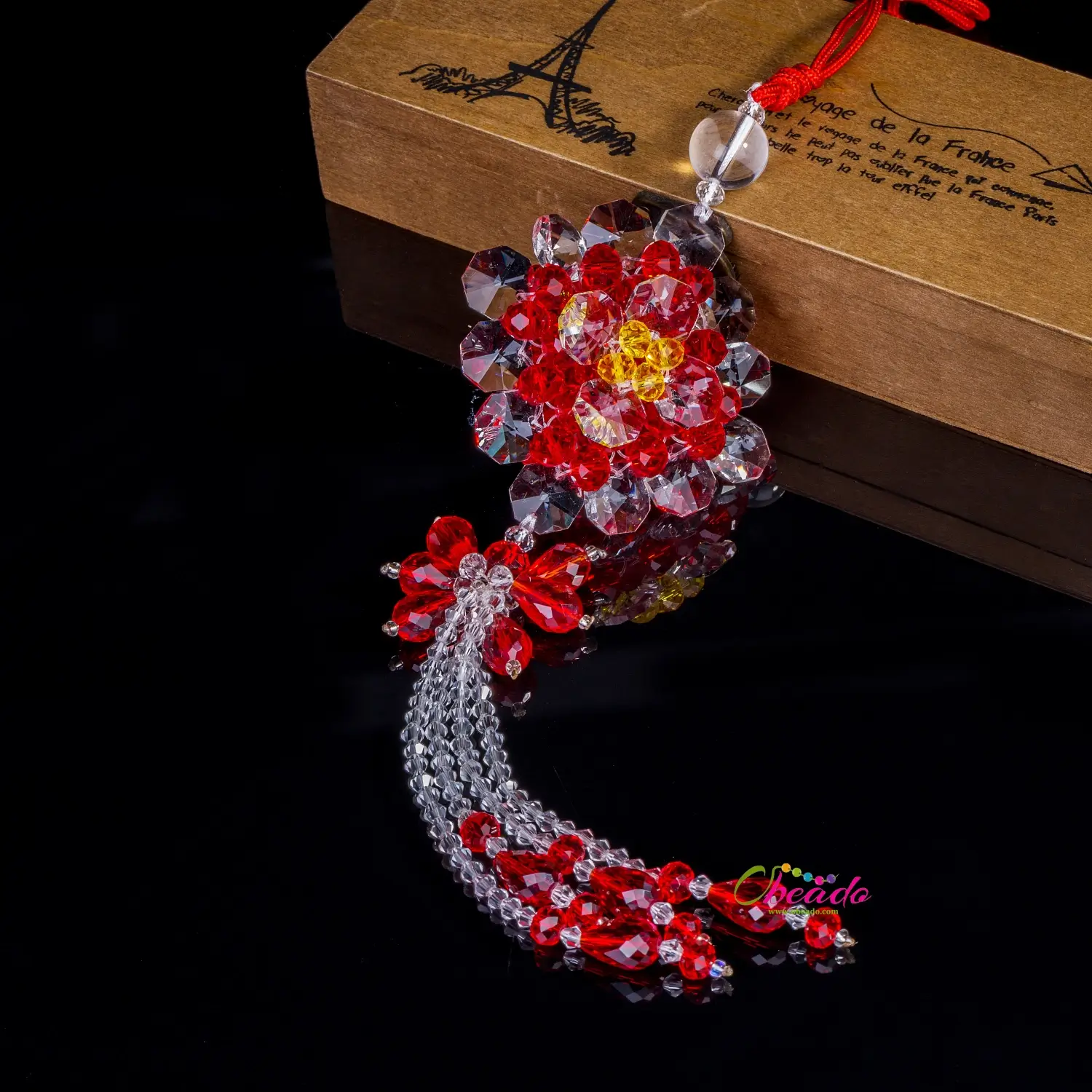 Flower Style Pendant Handmade Beaded Craft - Image 3