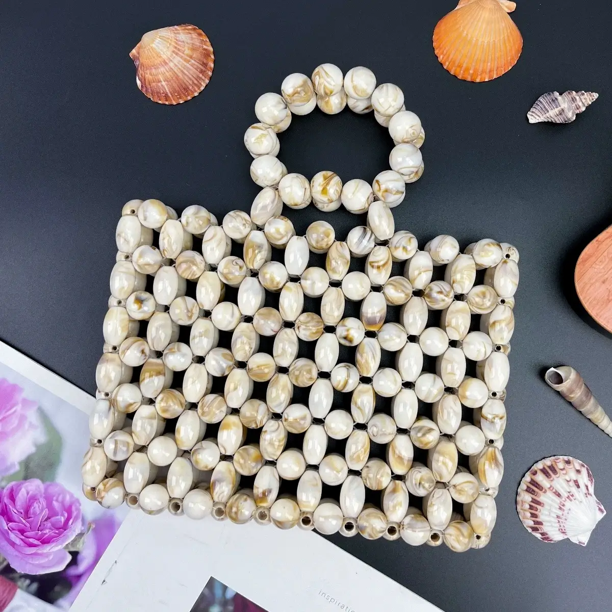 Acrylic Beaded Clutch Bag for Wedding - Image 3