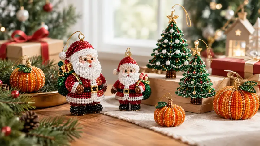 Beaded Christmas Ornaments - Santa, Trees, and Pumpkin Charms - A Wholesale Overview - Cover