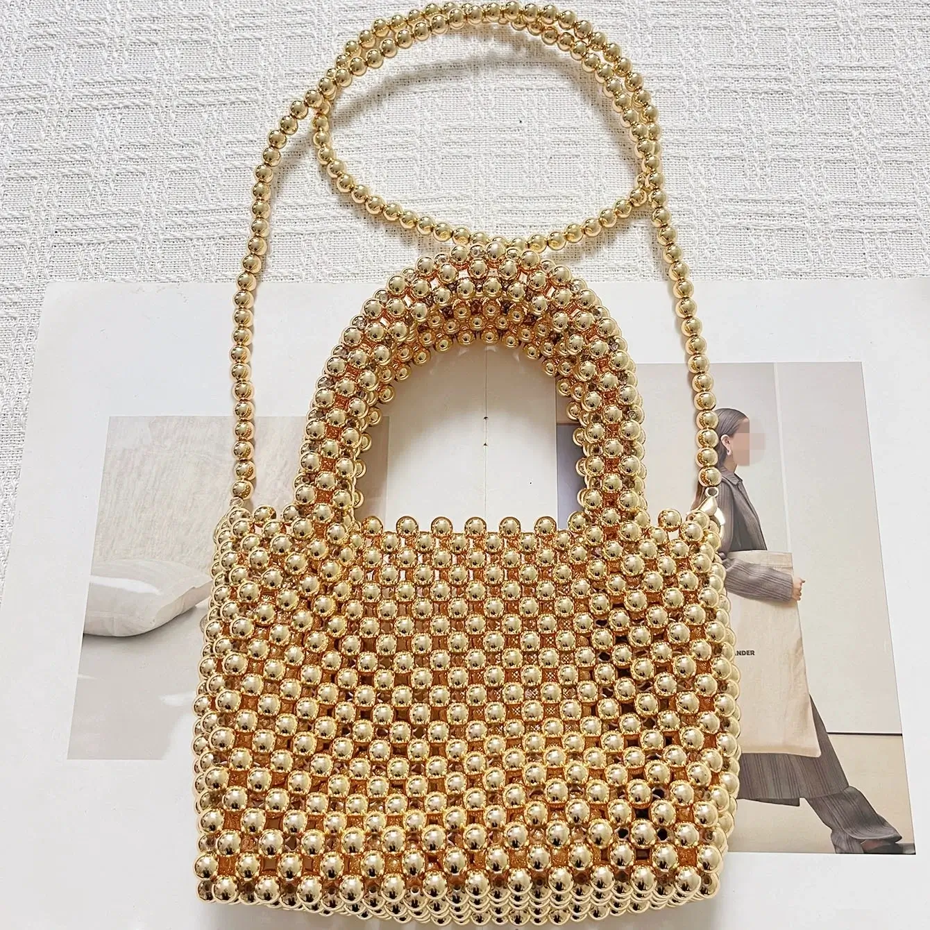Evening Beaded Bag with Shoulder Strap 1 - Obeado