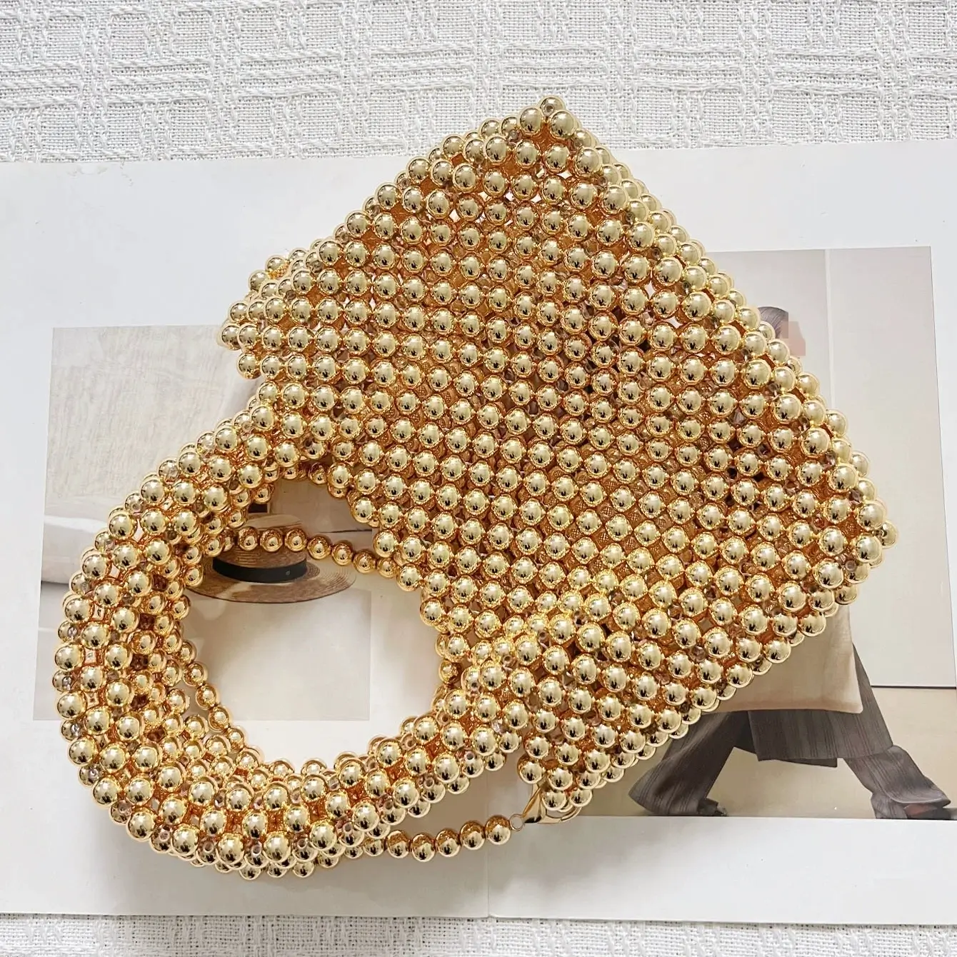 Evening Beaded Bag with Shoulder Strap - Image 2