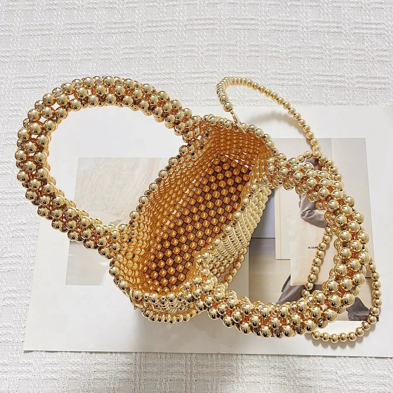 Evening Beaded Bag with Shoulder Strap - Image 3