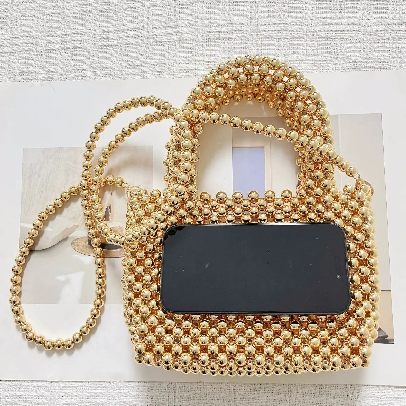 Evening Beaded Bag with Shoulder Strap - Image 4