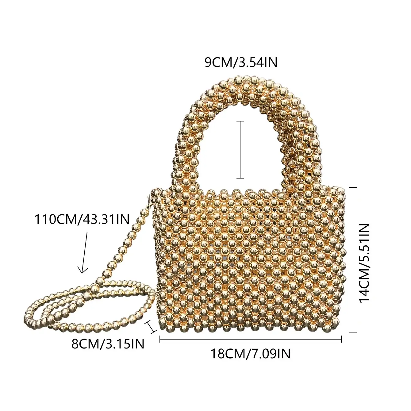 Evening Beaded Bag with Shoulder Strap - Image 5