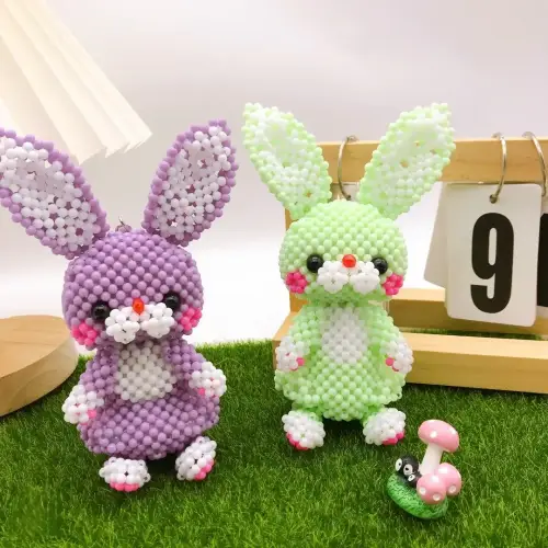 Long Ears Rabbit Beaded Animal Figurine 1