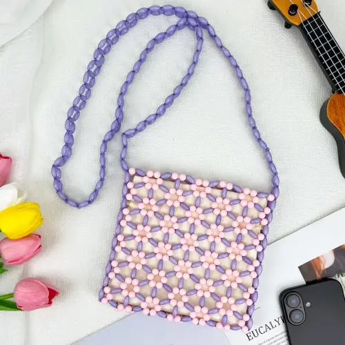 Small Beaded Purse with Shoulder Strap 1 - Obeado