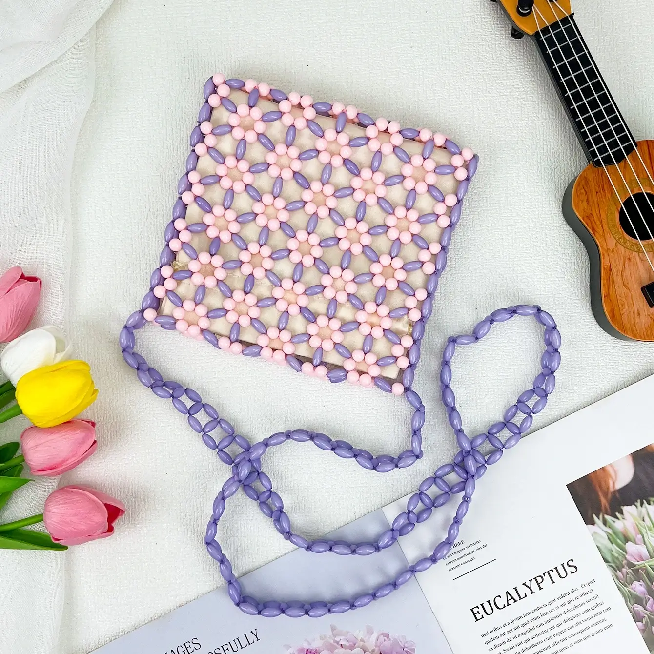 Small Beaded Purse with Shoulder Strap - Image 2