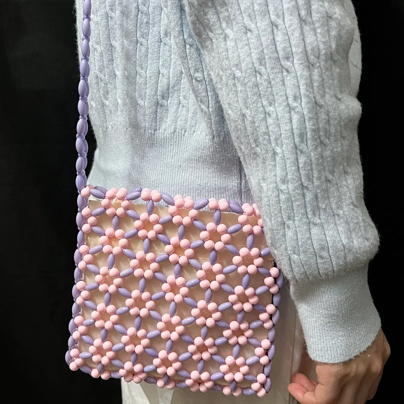 Small Beaded Purse with Shoulder Strap - Image 4