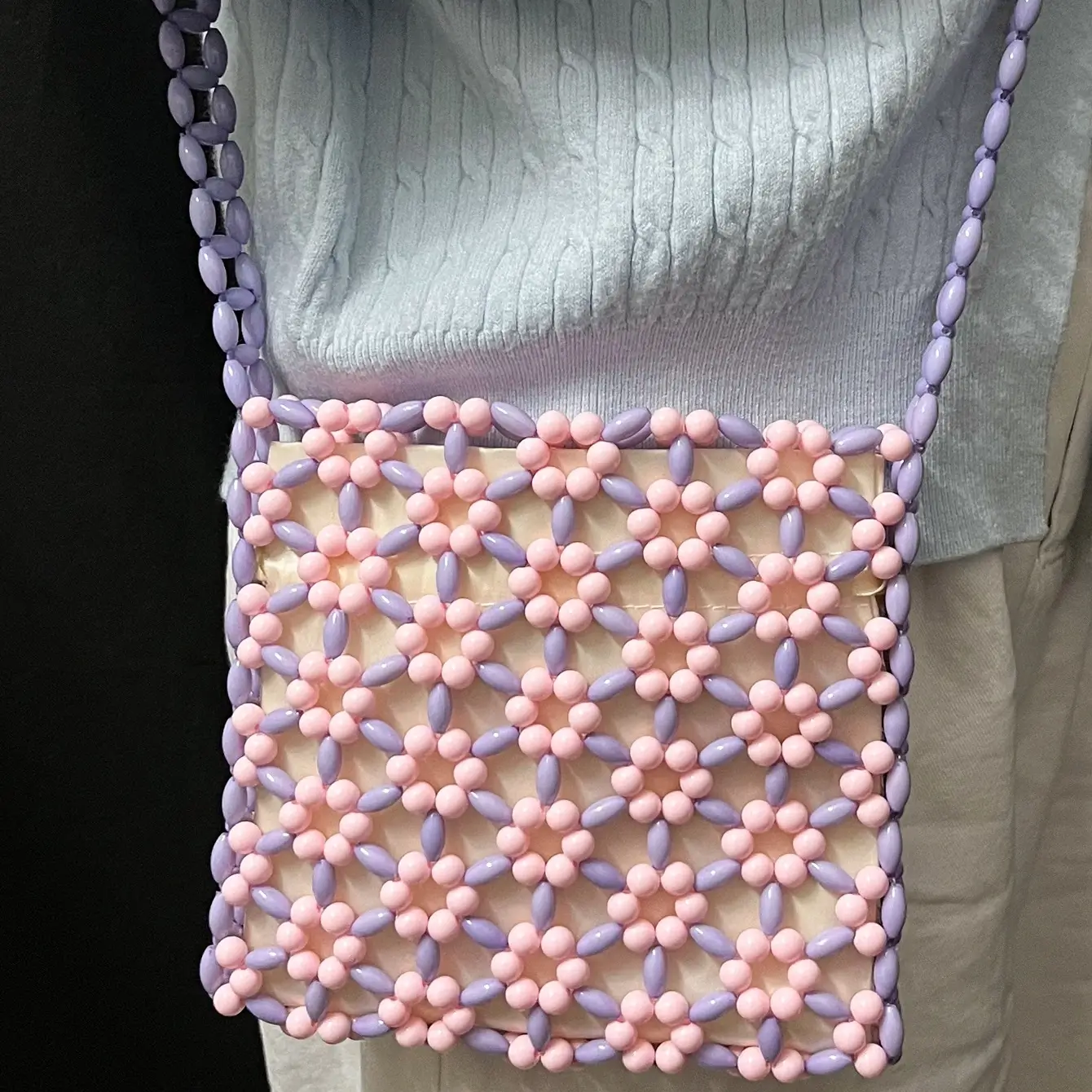 Small Beaded Purse with Shoulder Strap - Image 5