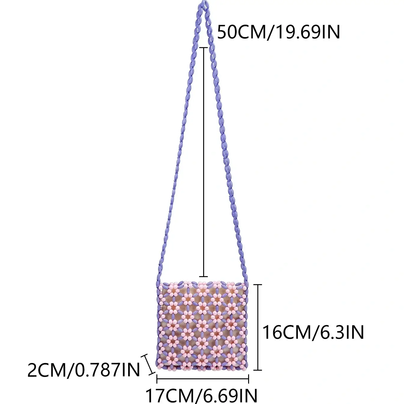 Small Beaded Purse with Shoulder Strap - Image 6