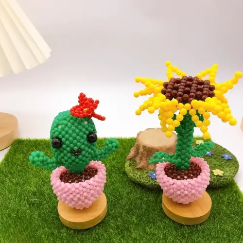 Small Potted Plant Ornament Beaded Home Décor 1
