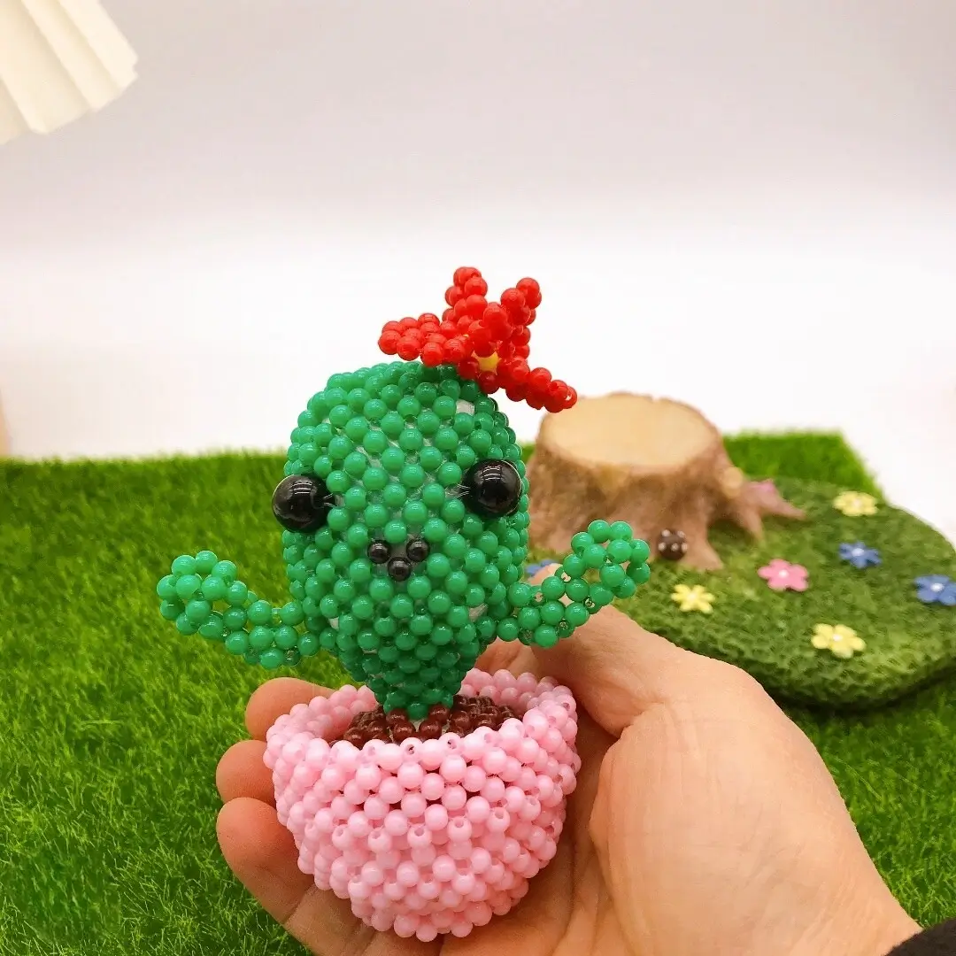 Small Potted Plant Ornament Beaded Home Décor - Image 2