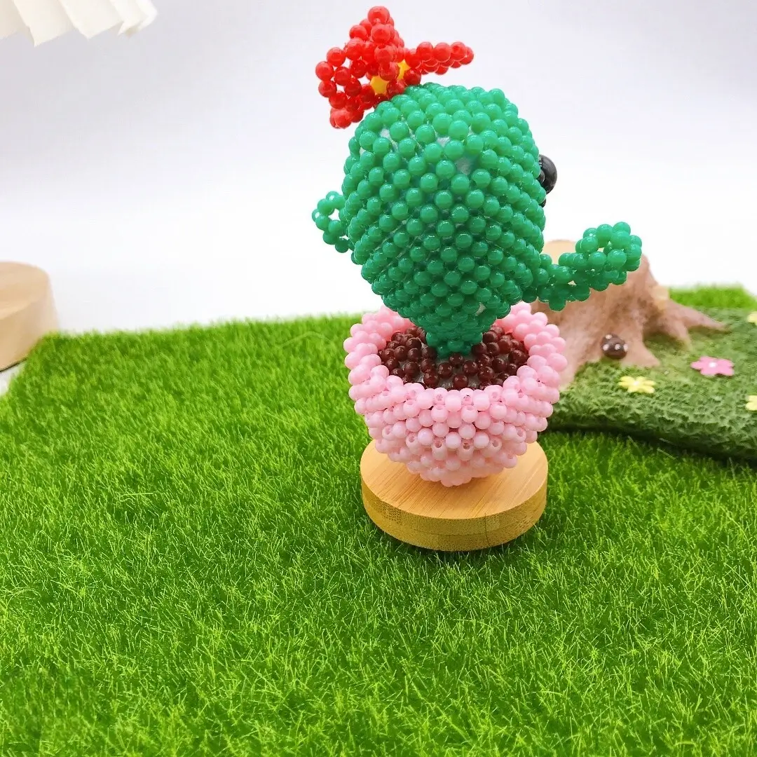 Small Potted Plant Ornament Beaded Home Décor - Image 3